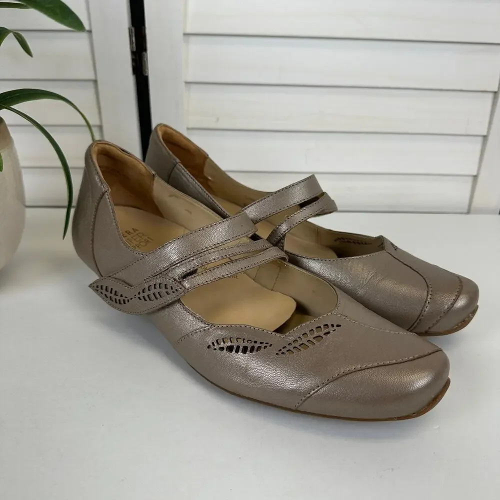 Ziera Super Support Casey Mary Jane Heel Gold Leather Comfort Shoe EU 43 US 12.5